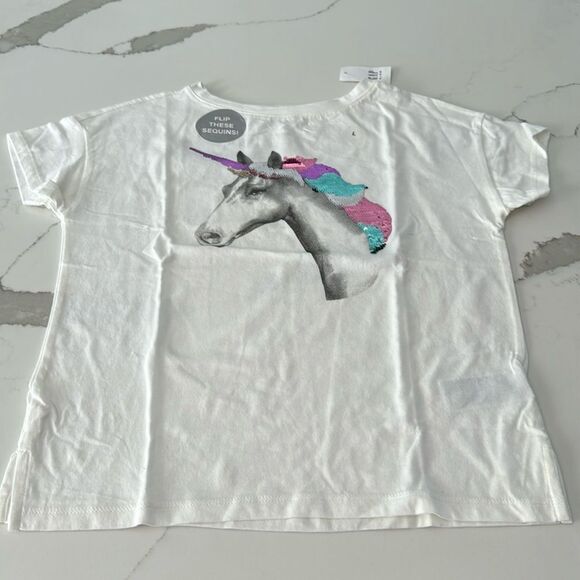 Gap Kids Girl Unicorn Flip Sequins fun T-Shirt. Size Large. NWTs! - Picture 1 of 4